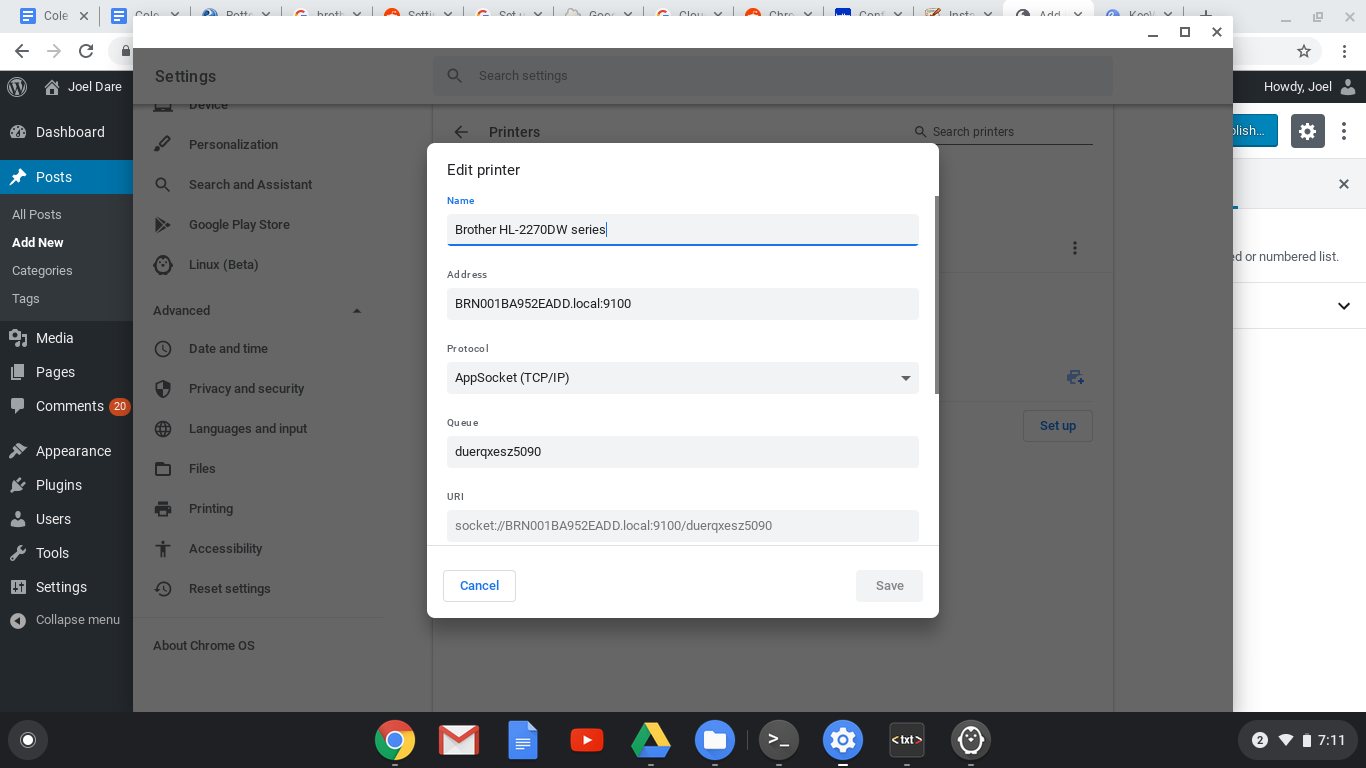 install brother printer on chromebook